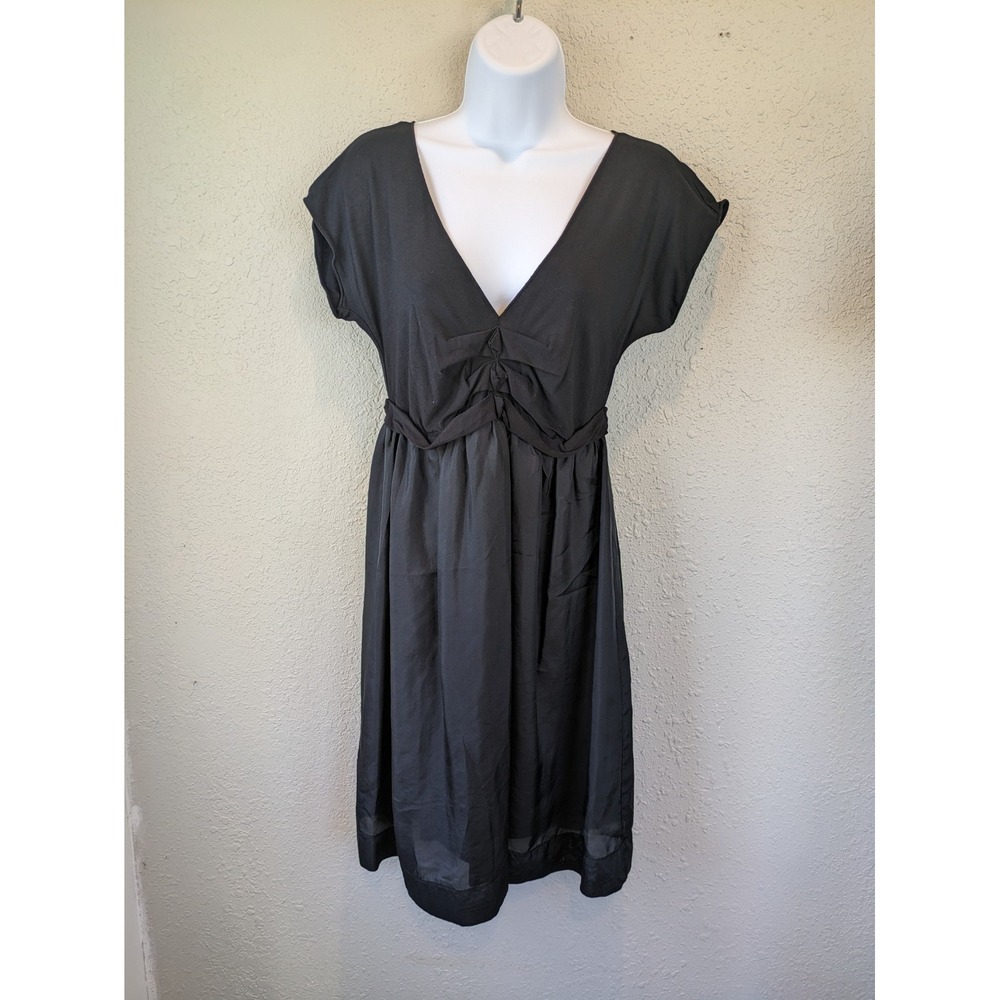 Max Studio MSSP Dress Medium Mix Media Silk Witchy Babydoll Whimsigoth Feminine